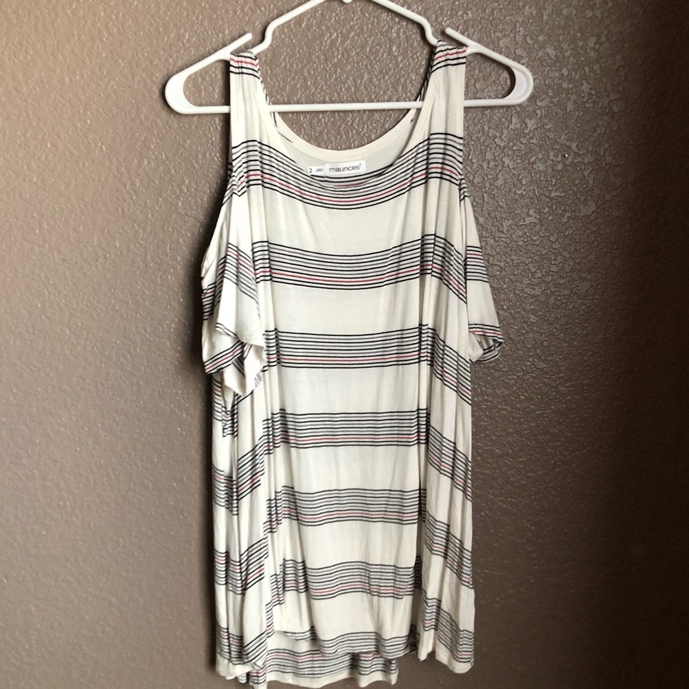 Could shoulder striped top